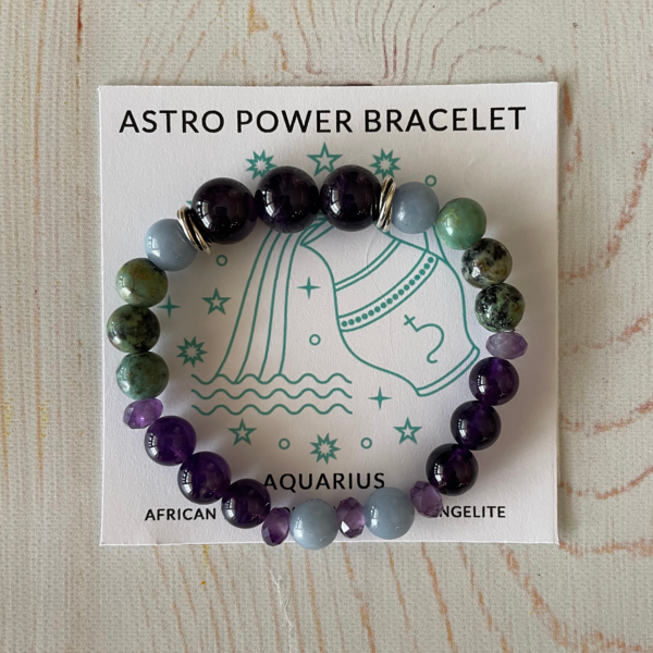 North Bone Essentials - Astro Power Genuine Gemstone Bracelet - Aquarius