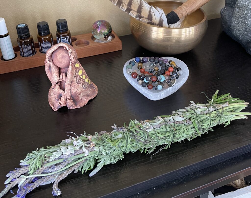 Fresh Smudge Stick Curing in my Yoga Studio
